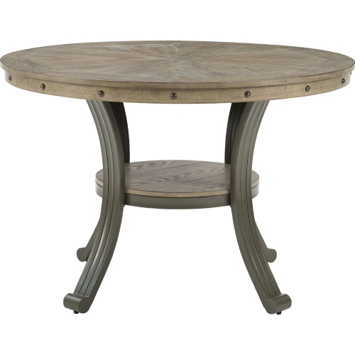 Franklin 45" Round Dining Table in Pewter Wood & Metal